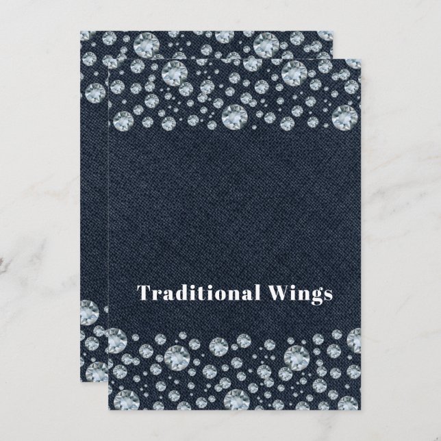 Invitation Denim & Diamonds Bling SparkTABLE ALIMENTATION TEN (Devant / Derrière)