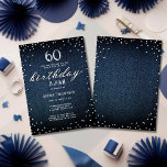 Invitation Denim Diamonds Elegant Rustic 60e Anniversaire<br><div class="desc">Un modèle simple, moderne, élégant et chic d'invitation à la fête d'anniversaire avec un arrière - plan denim bleu, le mot BIRTHDAY couvert de diamants blancs (simulé, pas de vrais diamants) et dans le script de calligraphie moderne, et typographie rustique en blanc. Un design chic "denim and diamants" pour une...</div>