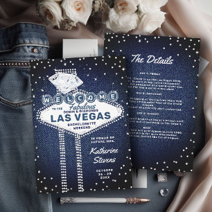 Invitation Denim Diamonds Las Vegas Bling Bachelorette