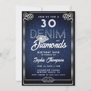 Invitation Denim Diamonds Nouveau Frame 30e Anniversaire