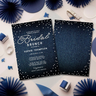 Invitation Denim Diamonds Parties scintillant Bleu Élégant Br