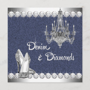 Invitation Denim et fête d'anniversaire de diamants
