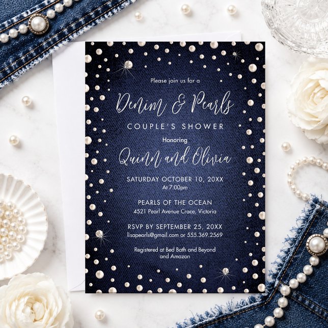 Invitation Denim et Perles (Créateur téléchargé)
