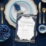 Invitation Denim Pearls Elégant Classique Moderne 50e Anniver<br><div class="desc">Vous cherchez des idées de fête du 50e anniversaire pour les femmes? Cette invitation à fêter son anniversaire moderne, élégant et chic denim et perles est une façon parfaite de fêter un anniversaire marquant dans le style. Il comprend un arrière - plan denim, des perles élégantes (ce sont des effets...</div>
