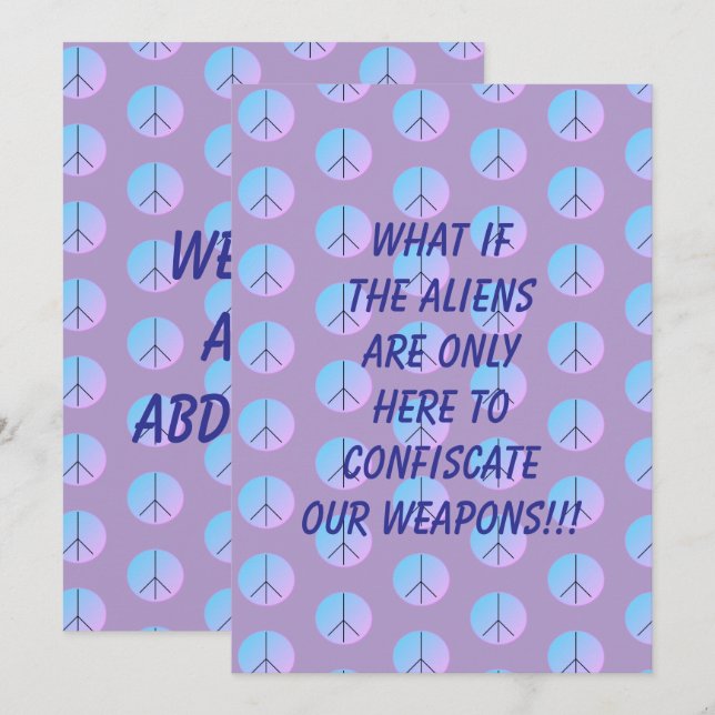 Invitation d'enlèvement par un extraterrestre avec (Devant / Derrière)