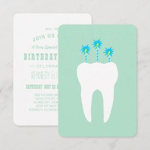 Invitation Dent de fête aux bougies