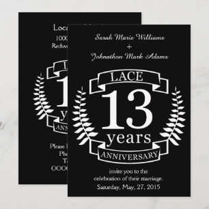 Invitation Dentelle Anniversaire de mariage traditionnel 13 a