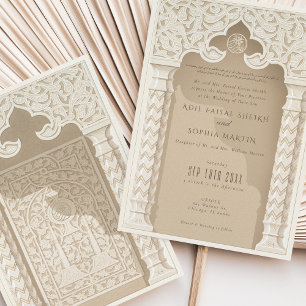 Invitation Dentelle architecturale Motif Mariage islamique In