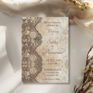 Invitation Dentelle de campagne Vintage romantique