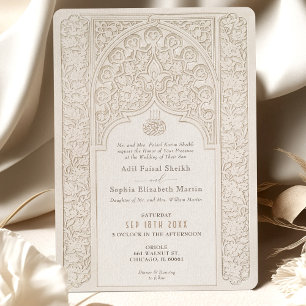 Invitation Dentelle de crème classique Mariage Artistère isla