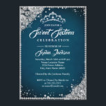 Invitation Dentelle de diamant Étincelle Tiara Bleu Silver Sw<br><div class="desc">Invitations de Sweet sixteen plus élégantes dans le Little Bayleigh Store</div>
