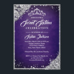 Invitation Dentelle de diamant étincelle Tiara Sweet sixteen<br><div class="desc">Invitations de Sweet sixteen plus élégantes dans le Little Bayleigh Store</div>