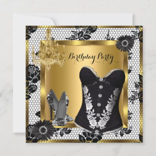 Invitation Dentelle de lustre haut talons noir 3