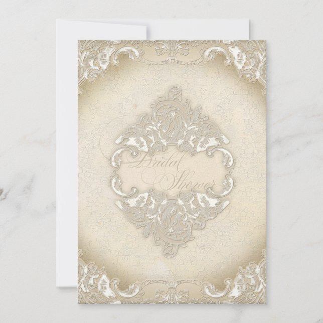 Invitation Dentelle de monogramme Vintage Baroque Etching Swi (Devant)