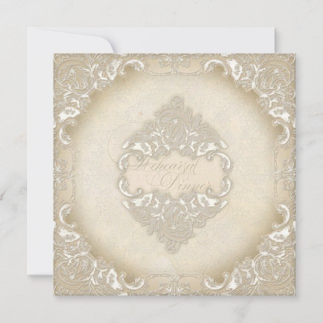 Invitation Dentelle de monogramme Vintage Baroque Etching Swi (Devant)