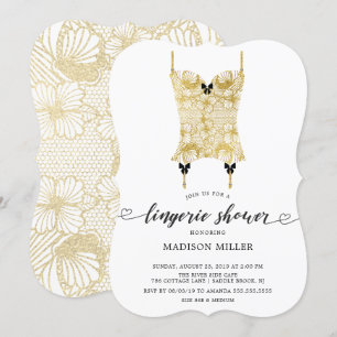 Invitation Dentelle d'or Corset Bridal Lingerie Douche