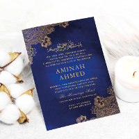 Dentelle dorée bleu islamique Aqiqa Aqeeqa Baby