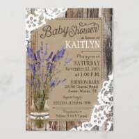 Dentelle en bois bleu Lavande Baby shower rustique