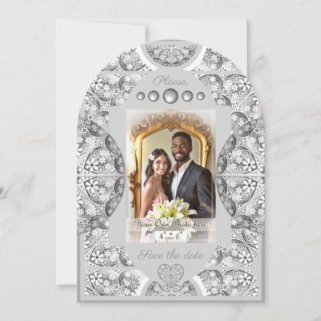 Invitation Dentelle en céramique Gris (Devant)