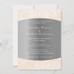 Invitation Dentelle en poudre de broche Mariage Royal Invitat