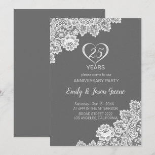 Invitation Dentelle Florale Blanche Et Roses