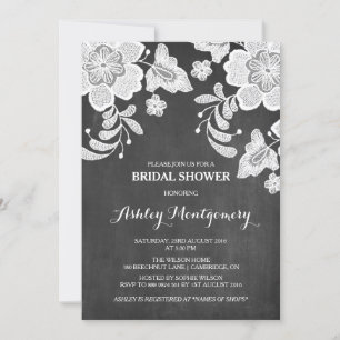 Invitation Dentelle florale   Chalkboard Bridal Shower Invita