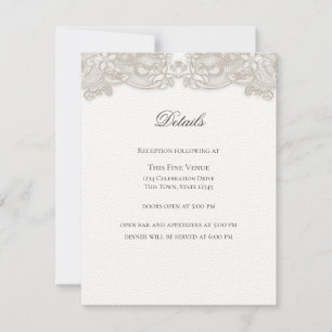 Invitation Dentelle florale victorienne sur Mariage de design