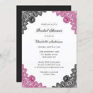 Invitation Dentelle floue et noire