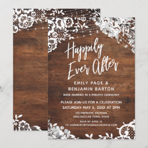 Invitation Dentelle, Lumières et Fleurs sur Bois Heureux pour