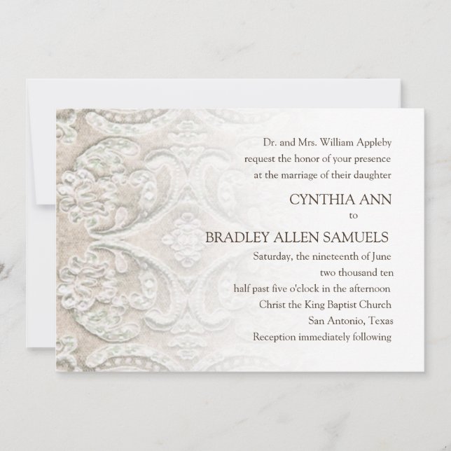 Invitation Dentelle mariage (Devant)