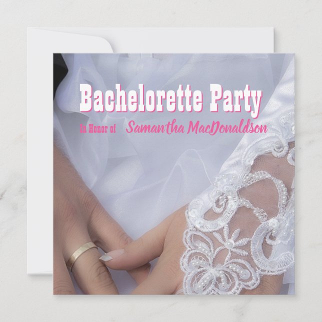 Invitation Dentelle mariage robe bachelorette (Devant)