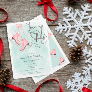 Invitation Dentelle moderne de vos patins patin à glace anniv