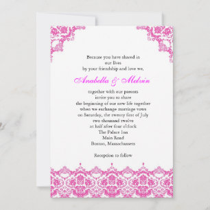 Invitation Dentelle rose