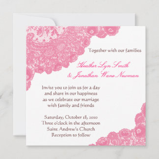 Invitation Dentelle rose