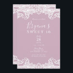 Invitation Dentelle rose et blanche Elégante Douce 16 Partie<br><div class="desc">Personnaliser pour tout événement</div>