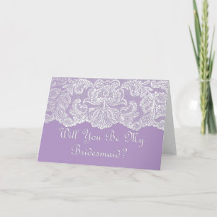 Invitation dentelle serez-vous ma femme de ménage ? violet