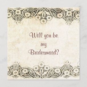 Invitation dentelle sur la toile de jute vous serez ma