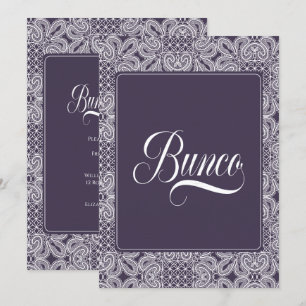 Invitation Dentelle violette du Bunco Party