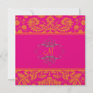Invitation Dentelles baroques damas/orange/rose/Invitations