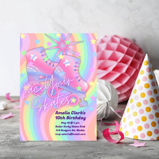 Invitation Dentez vos patins fête d'anniversaire