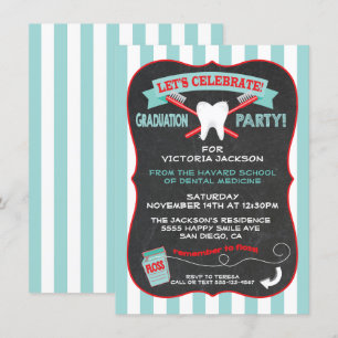 Invitation Dentiste ou hygiéniste dentaire Fête de graduation