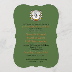 Invitation d'entreprise noire de tournoi de golf