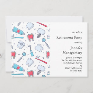 Invitation Dents et outils Retraite des Motifs dentaires