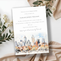 Denver Colorado Skyline Watercolor Fête des mariée