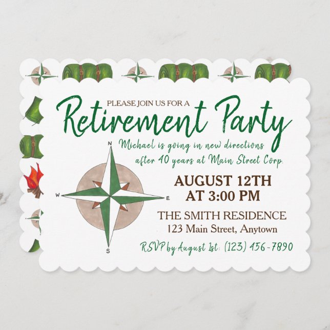 Invitation Départ du parti de la retraite Nouvelles direction (Devant / Derrière)