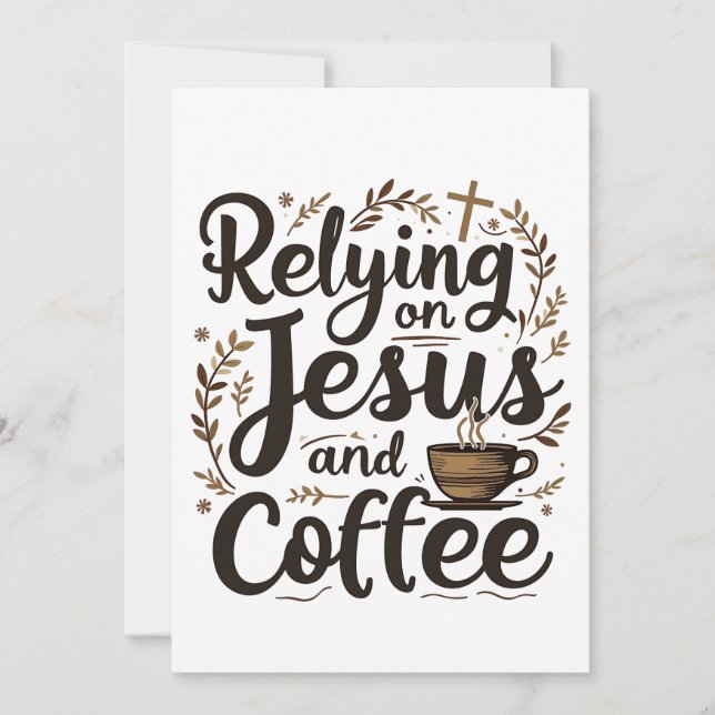 Invitation Dépendant de Jésus et amateur de caféine de café  (Devant)