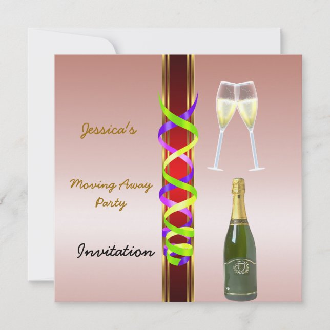 Invitation Déplacer l'invitation de la fête (Devant)