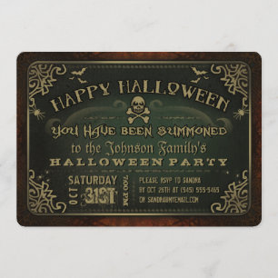 Invitation Déplaisant de la fête d'Halloween Green