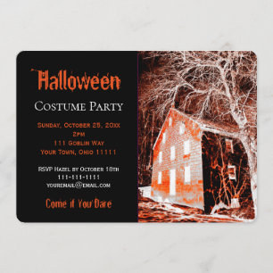 Invitation Déplaisant Haunted House Halloween Costume Party
