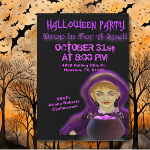 Invitation Déposez-Vous Pour Une Fête D'Halloween Spell